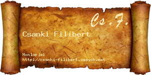 Csanki Filibert névjegykártya